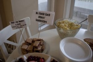 Frozen themed signs for sandwiches