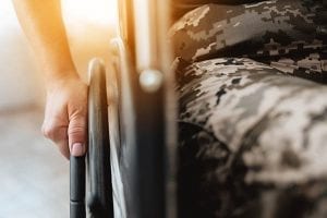 Disabled veteran in a wheelchair