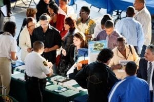 College students at job fair