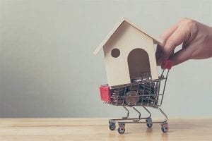 Small shopping cart full of online mortgage options