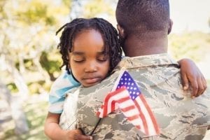 US Veteran hugged by daughter