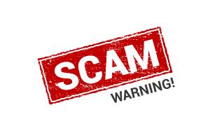 Scam warning stamp